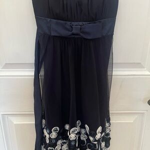 Ruby Rox Black Dress with White Floral Accents